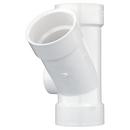 White PVC DWV Wye with 2 