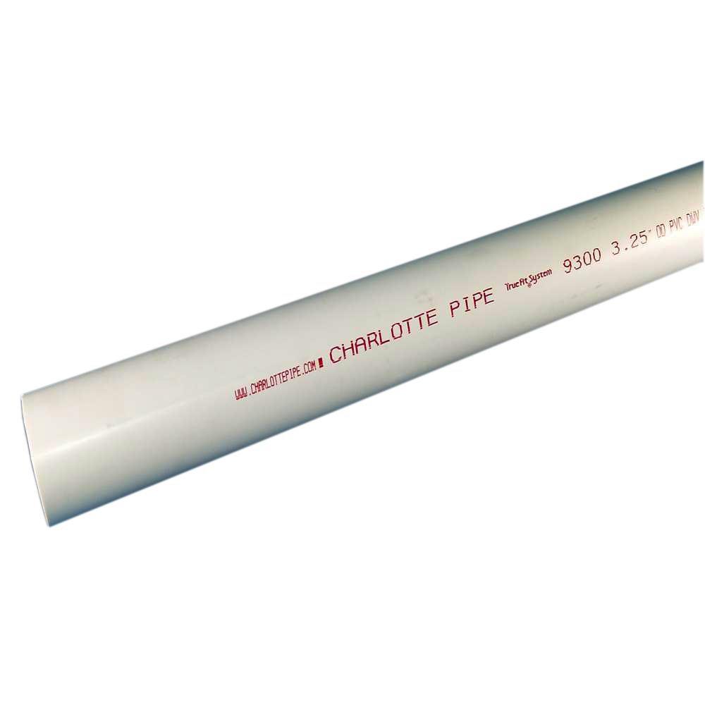 White 10 ft. Schedule 30 Plain End DWV-PVC Drainage Pipe 