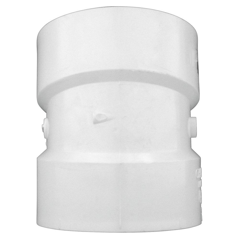 White Hub Straight and DWV Schedule 30 PVC 22-1/2 Degree Elbow 
