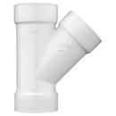 White PVC DWV Wye with 2 