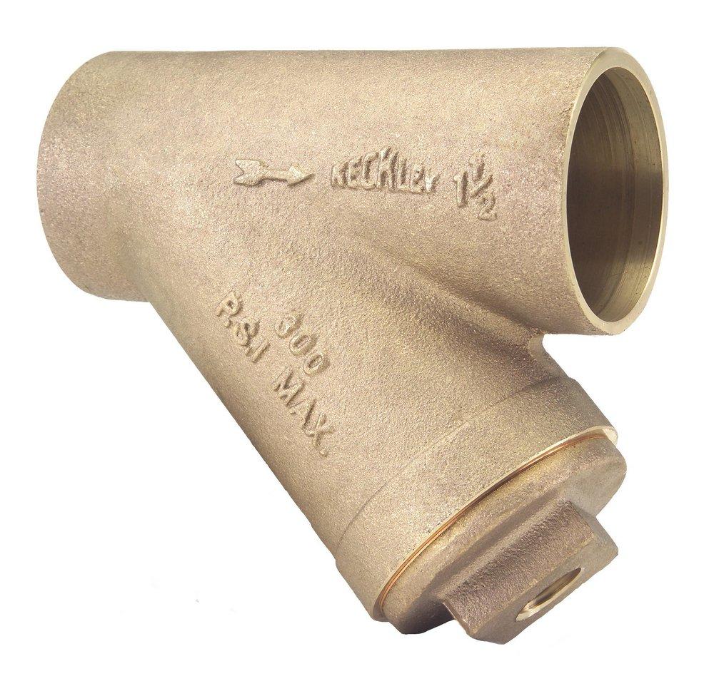 Keckley 250# Cast Bronze Solder Joint Solid Joint Perforated Wye Strainer 