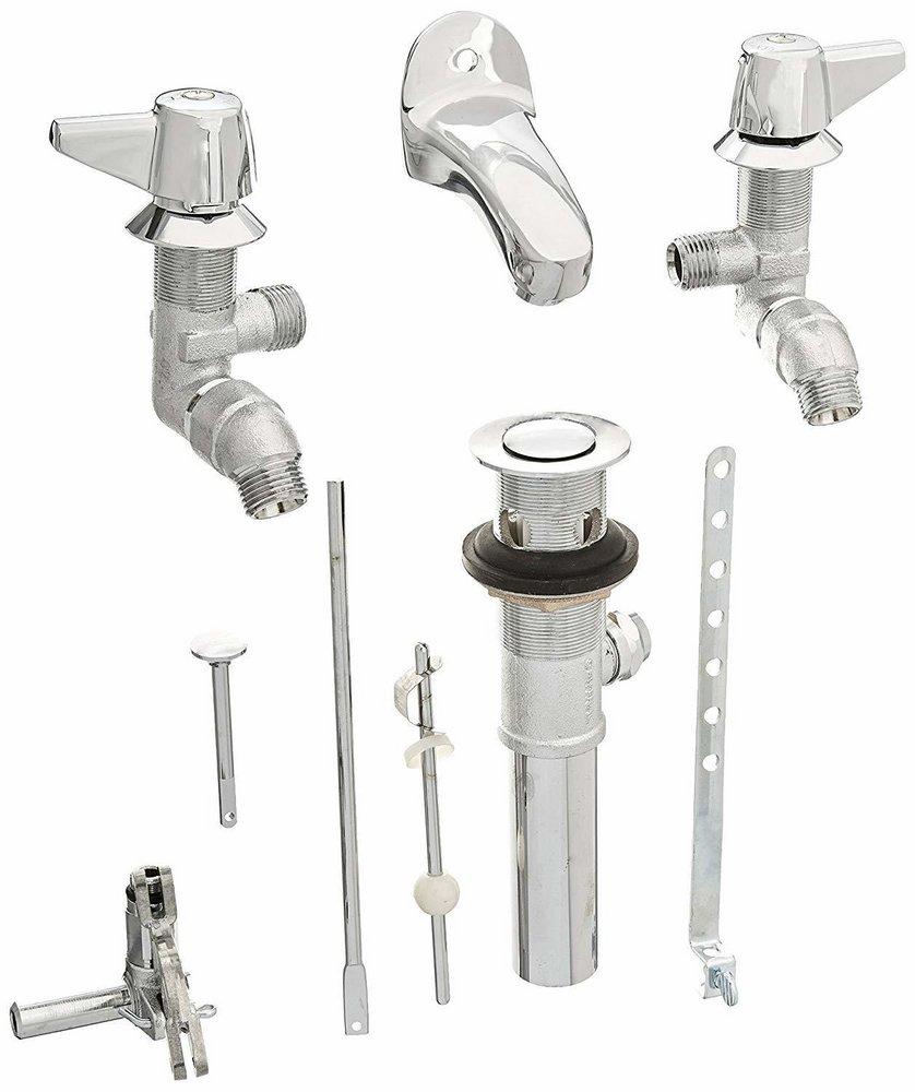 Central Brass Polished Chrome Two Handle Wall Mount Bathroom Sink Faucet 