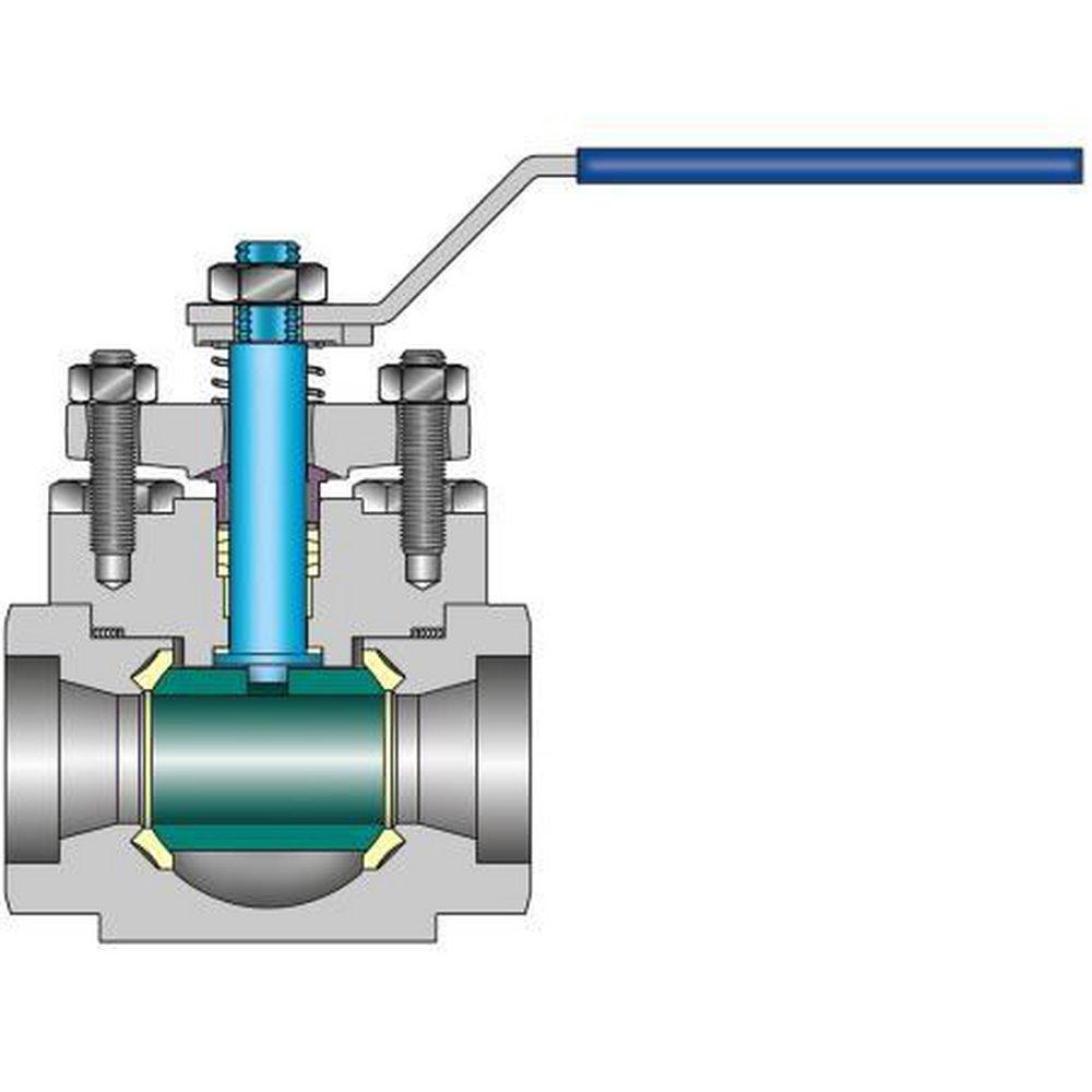 1/2 CS Stainless Steel 1480# Buttweld Top Entry Full Port BV 