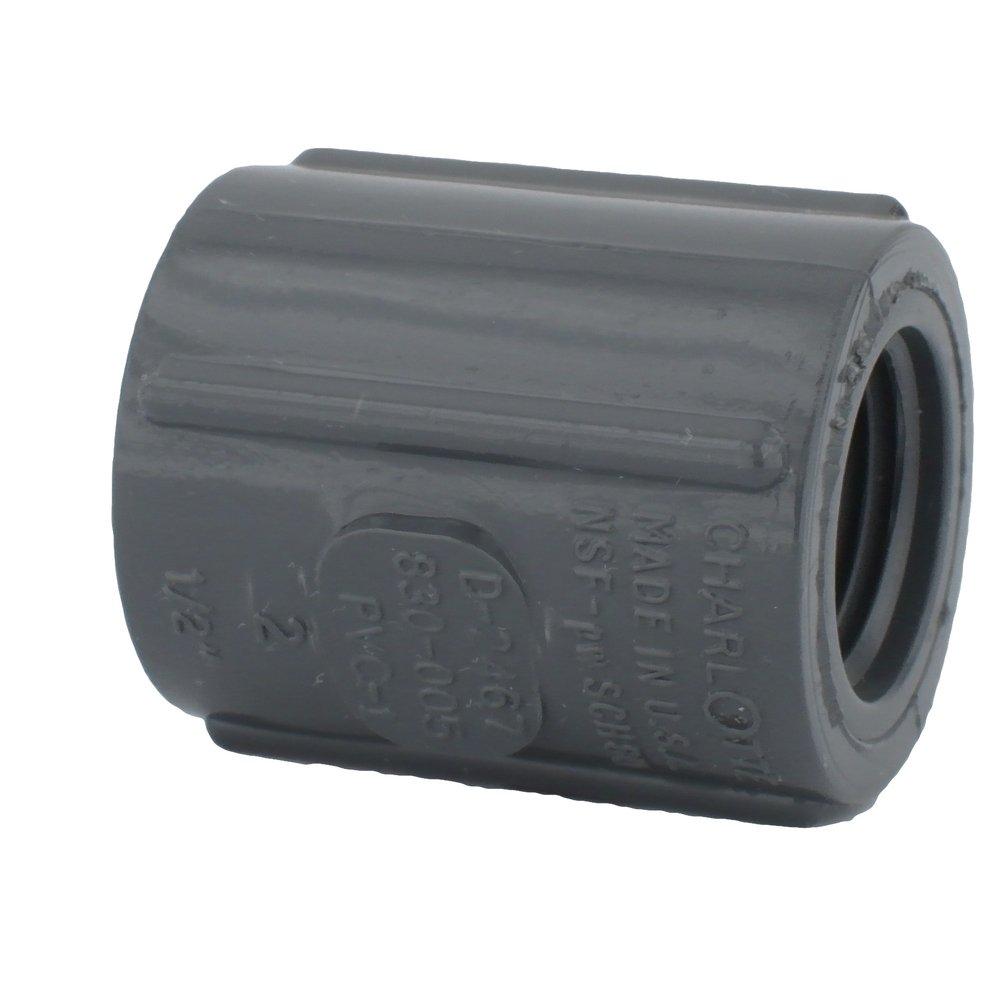 Dark Grey PVC Schedule 80 Threaded Coupling 