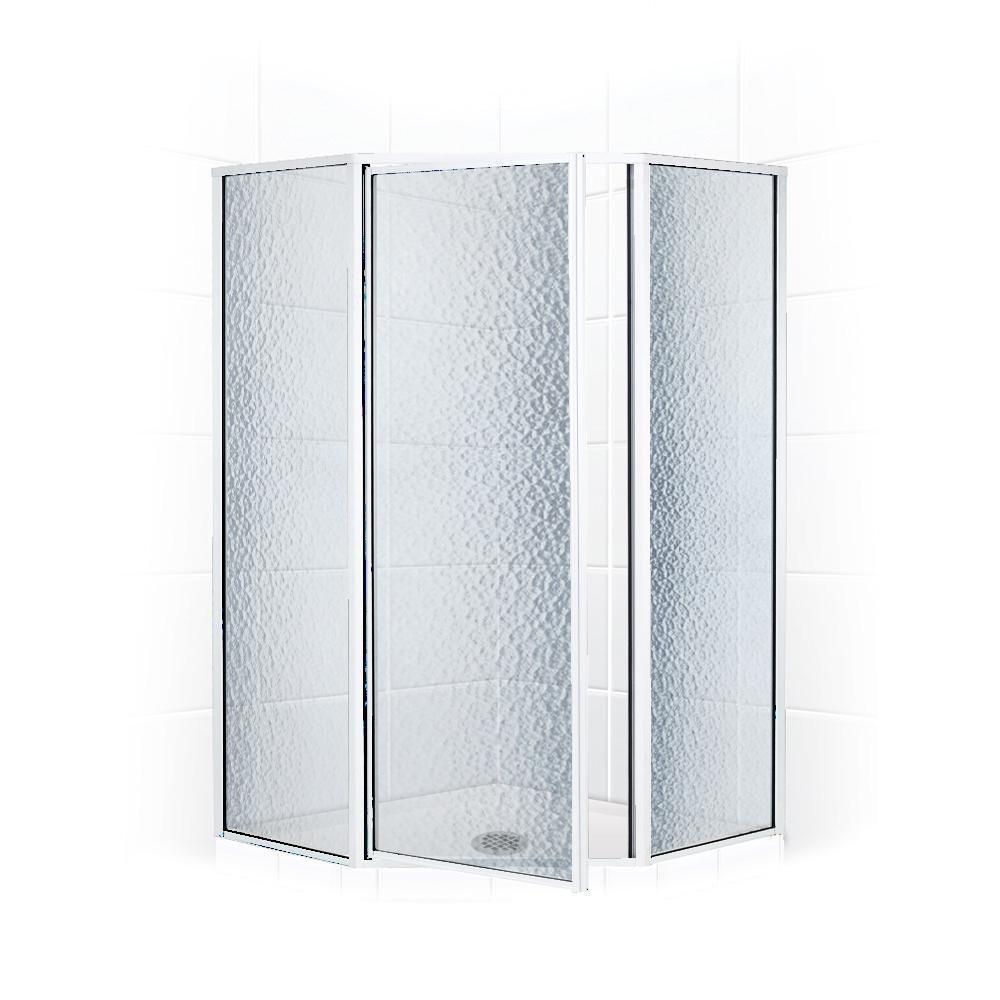 E.L. Mustee & Sons Bright Silver 70 in. Shower Door with Obscure Glass 