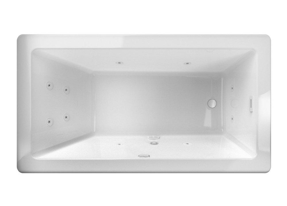 JACUZZI&reg; White 60 x 36 in. Whirlpool Drop-In Bathtub with End Drain 