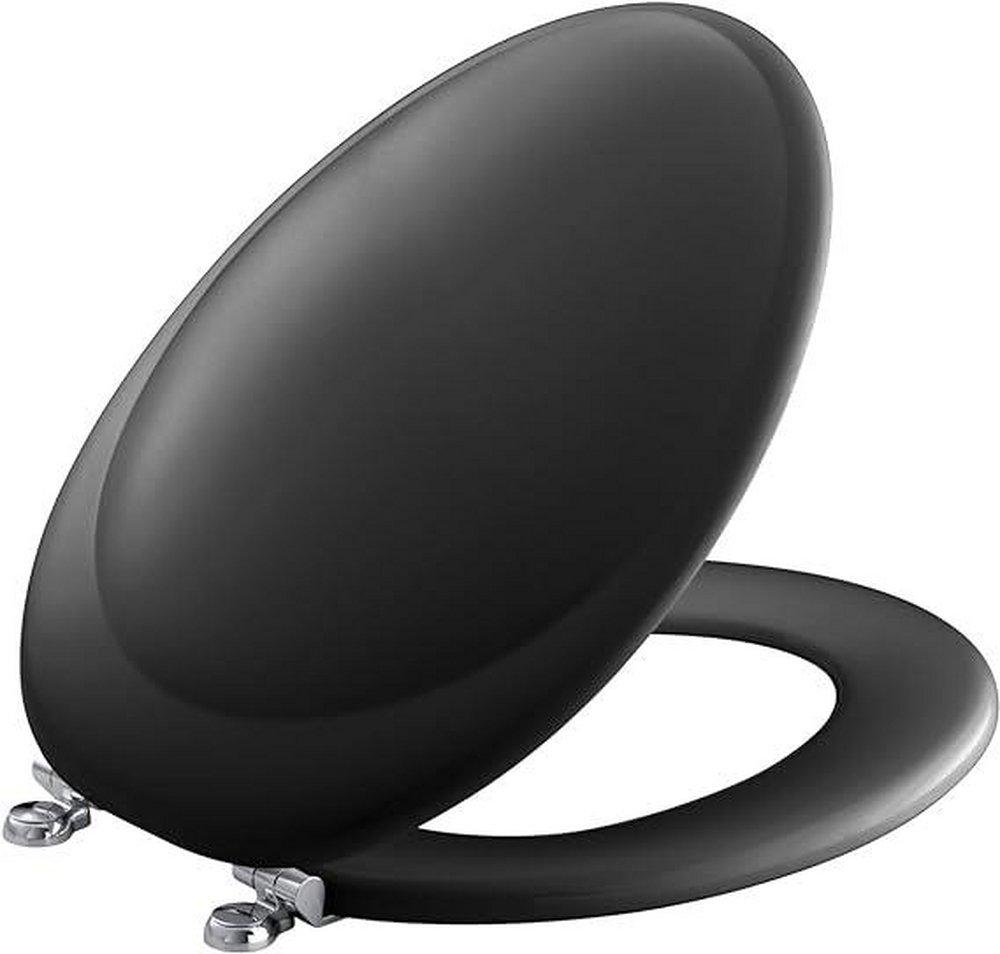 KOHLER Black Elongated Bowl Closed Front Closet Toilet Seat 
