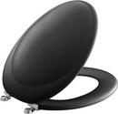 Molded wood Elongated Closed Front Toilet Seat in Black