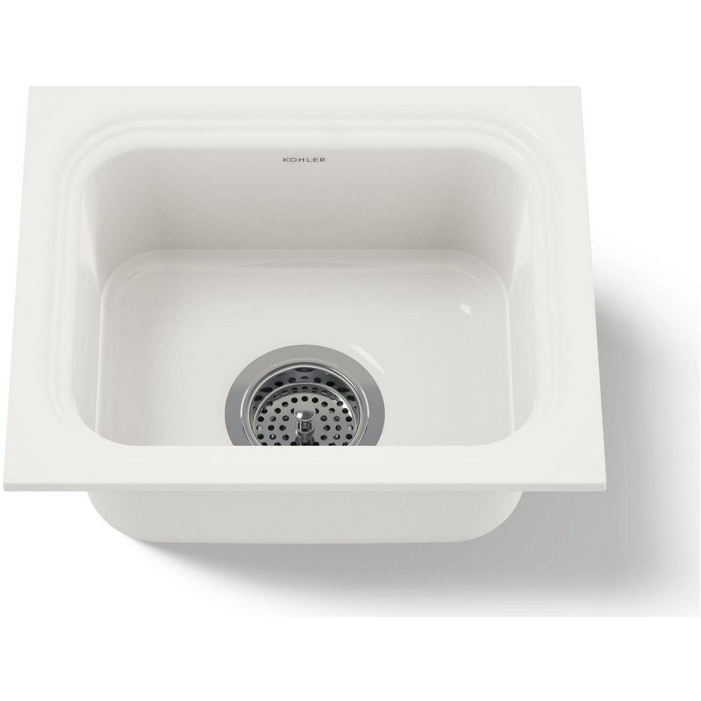 KOHLER Biscuit 15 x 12-3/8 in. Undermount Cast Iron Bar Sink 
