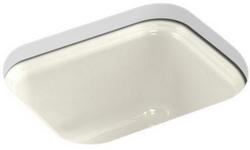 15 x 12-3/8 in. Undermount Cast Iron Bar Sink in Biscuit