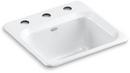 15 X 15 In. Drop-In Cast Iron Entertainment Sink 3-Hole