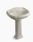 27 x 20 in. Oval Pedestal Sink with Base in Sandbar