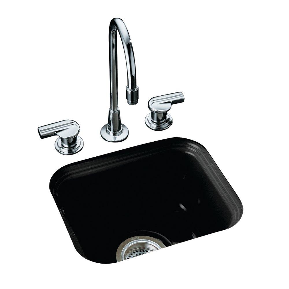 KOHLER Black Black&trade; 15 x 12-3/8 in. Undermount Cast Iron Bar Sink 