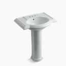 Oval Pedestal Sink with Base in Ice™ Grey