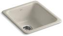 17 x 18-3/4 in. No Hole Cast Iron Single Bowl Dual Mount Kitchen Sink in Sandbar