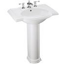 3-Hole Bathroom Oval Lavatory Sink with 4 in. Faucet Centerset in Almond