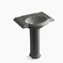 27-1/2 x 20 in. Oval Pedestal Sink and Base in Thunder™ Grey