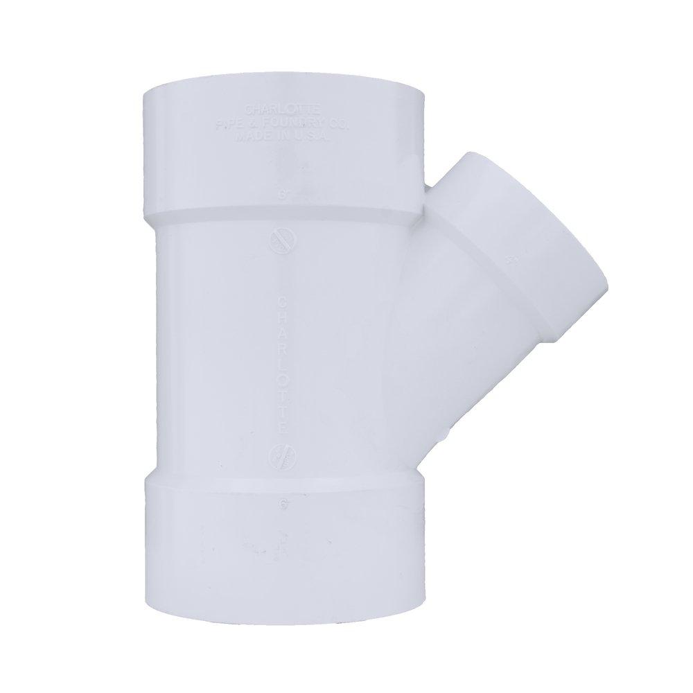 White PVC DWV Wye 