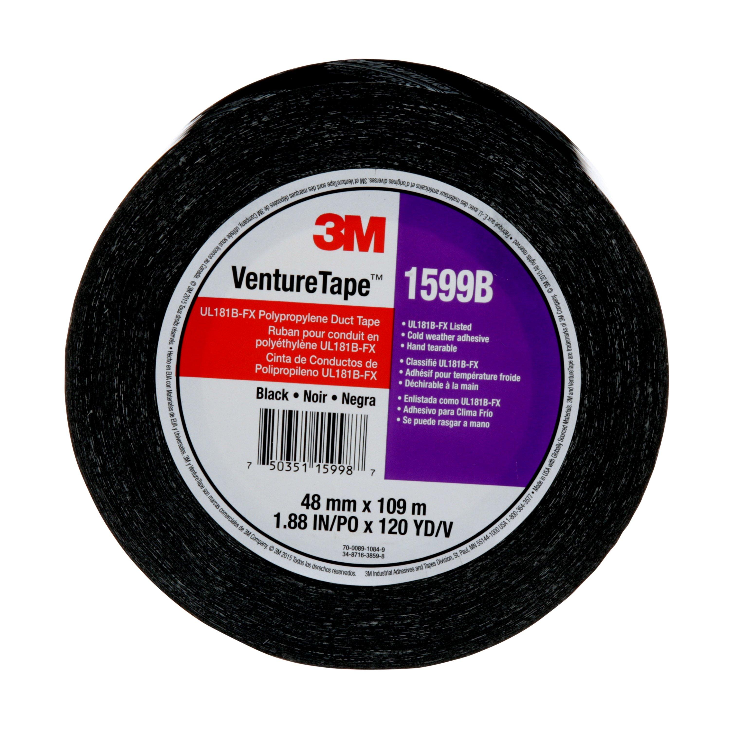 3M&trade; Venture Tape&trade; Black 2 in. X 120 yd. UL1818B-FX Listed Duct Tape 
