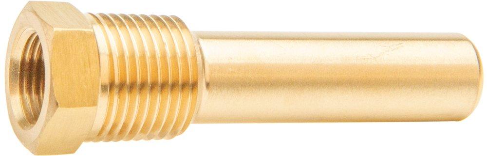 Jones Stephens Hot Water and Refrigerant Line Thermometer, Straight Pattern, Brass Well, 1/2 N