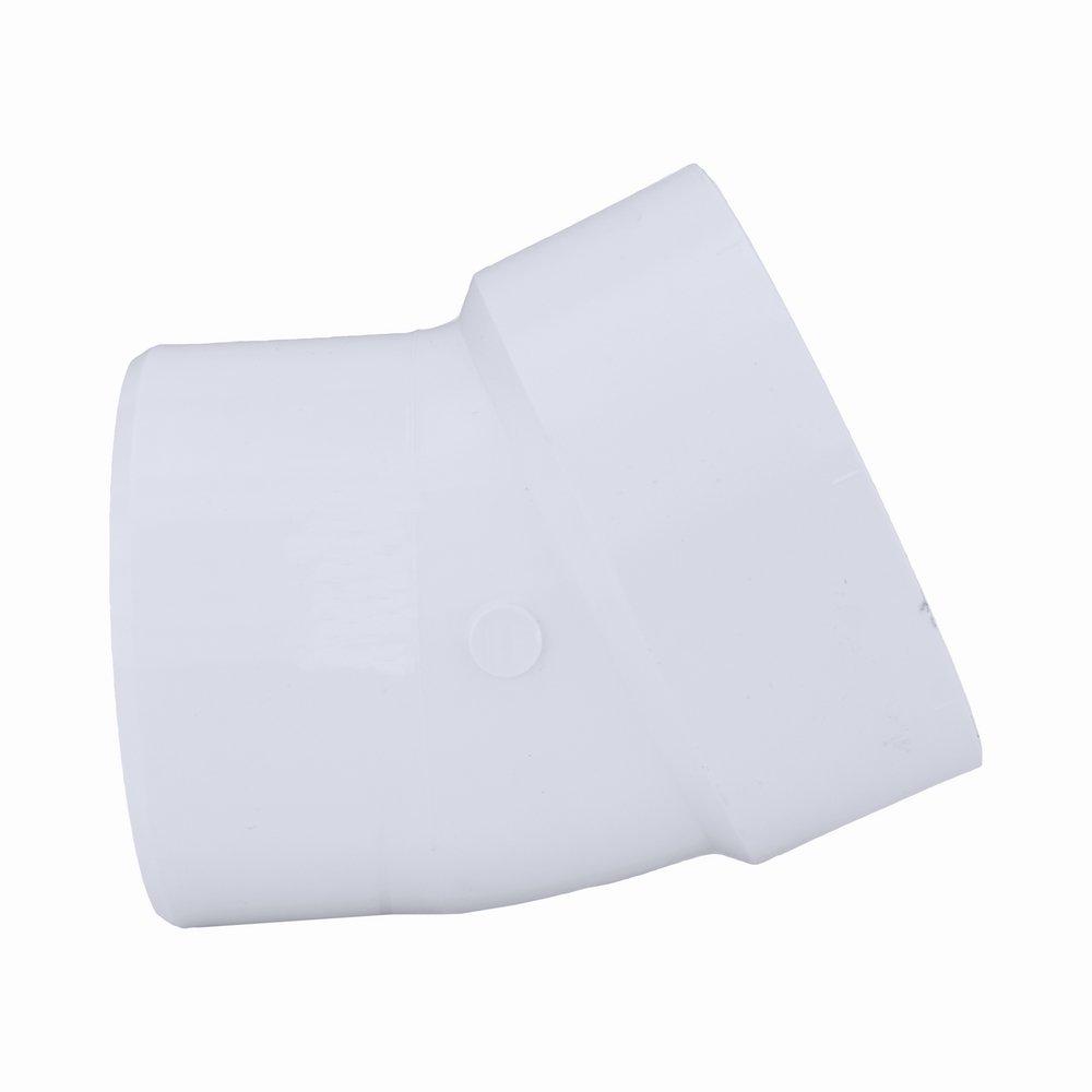 White PVC DWV 22-1/2&deg; Street Elbow 