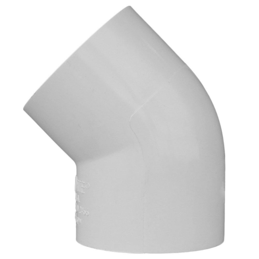 White PVC Schedule 40 45&deg; Elbow 
