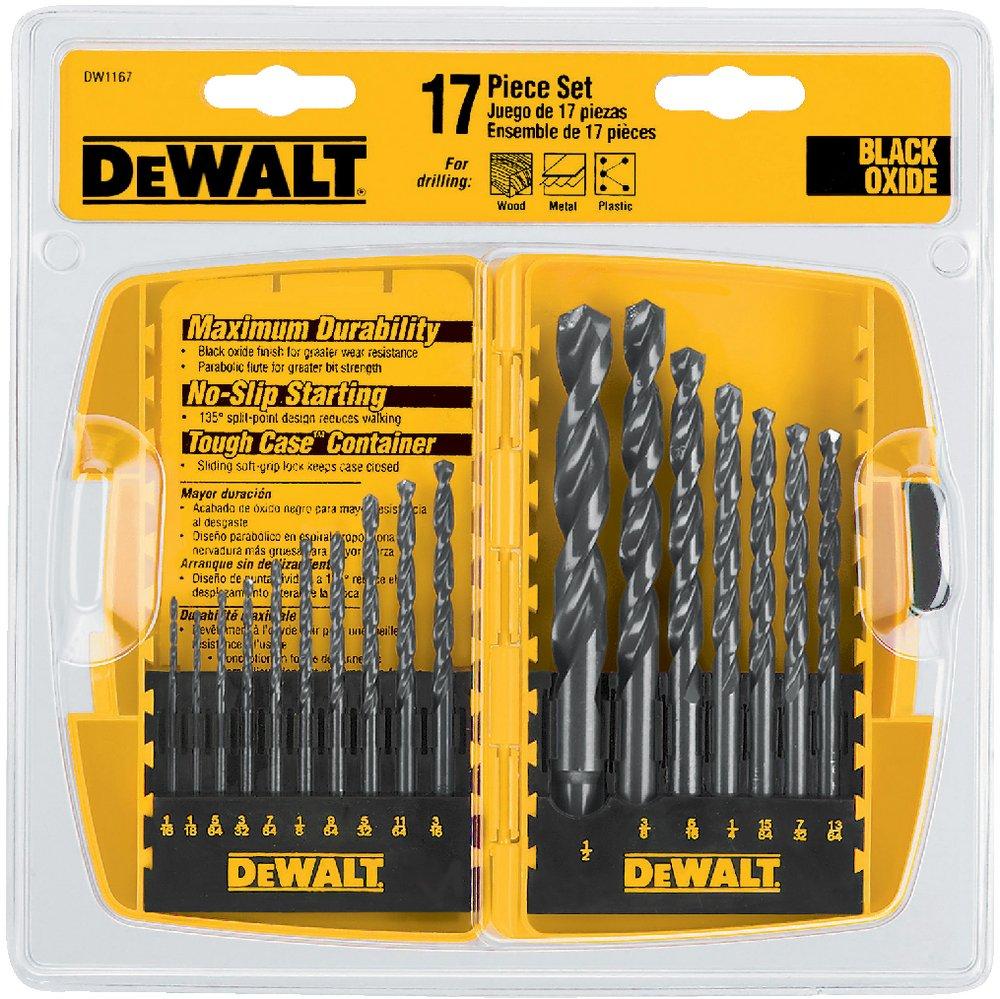 DEWALT Black 1/16 in - 1/2 in. Round Twist 17 Piece 