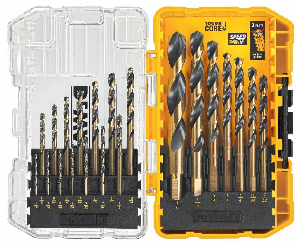 DEWALT Black 1/16 in - 1/2 in. Round Twist 17 Piece 