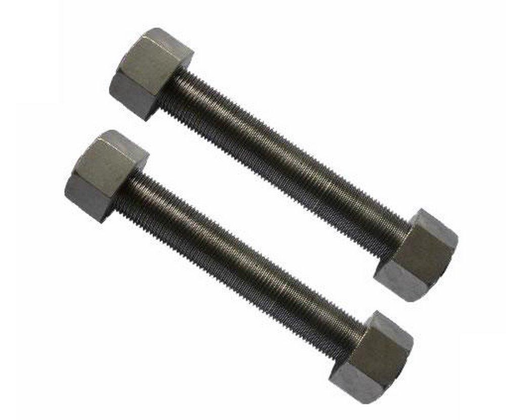 Black 1-1/4 in. Alloy Steel and Carbon Steel Stud and Double Hex Nut 