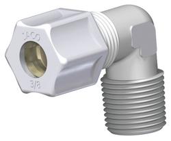 3/8 x 1/4 in. MPT Reducing Kynar&reg; and Polybutylene Compression Elbow Connector