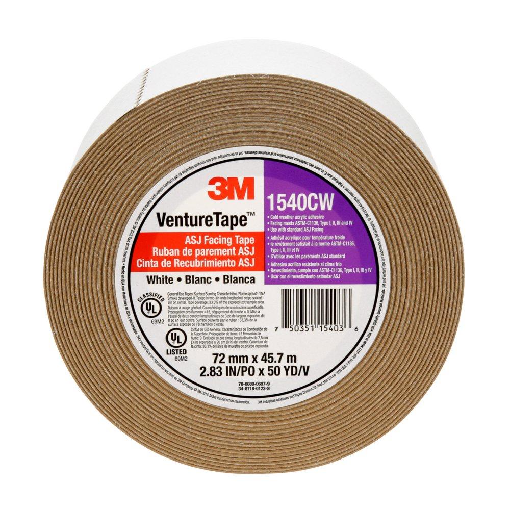 3M&trade; Venture Tape&trade; White 3 in. White Paper ASJ Facing Tape 