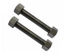 Black 1 in. Alloy Steel and Carbon Steel Stud and Double Hex Nut 