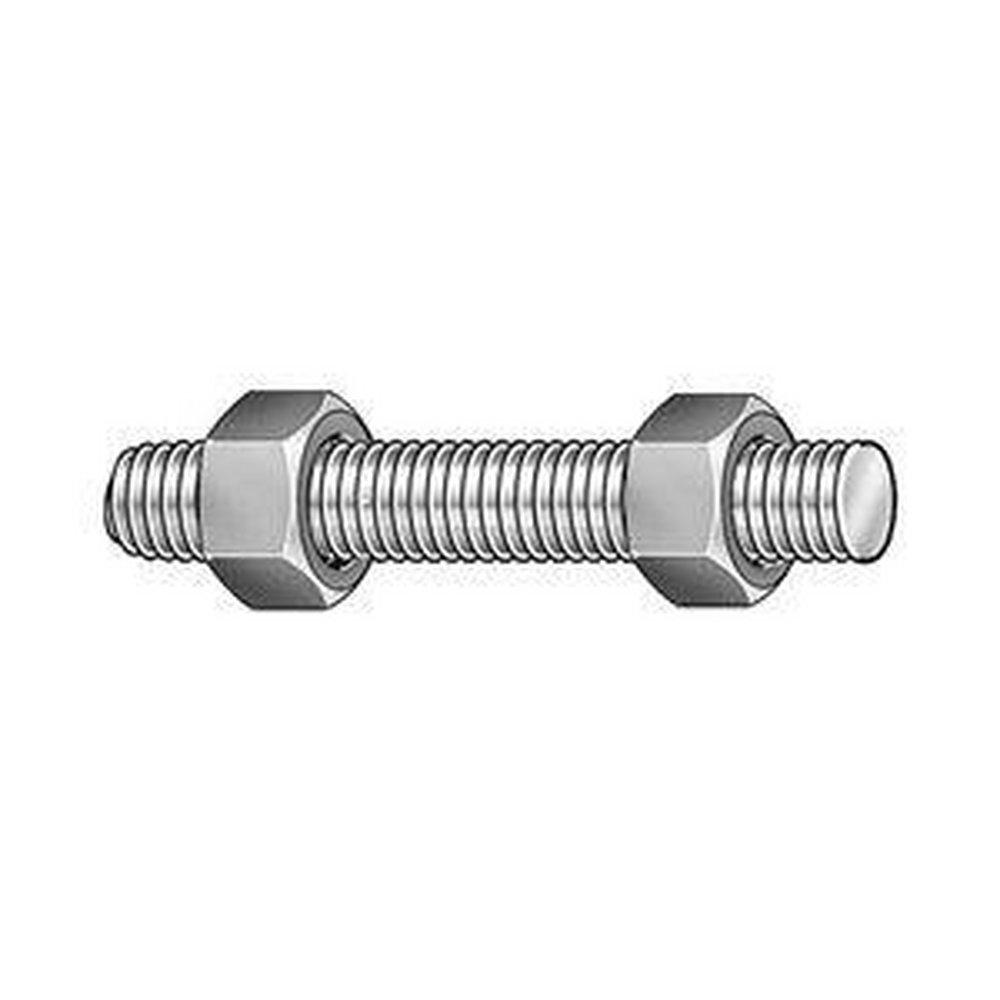 Black 5/8 in. Black Alloy Steel and Carbon Steel Stud and Double Hex Nut 