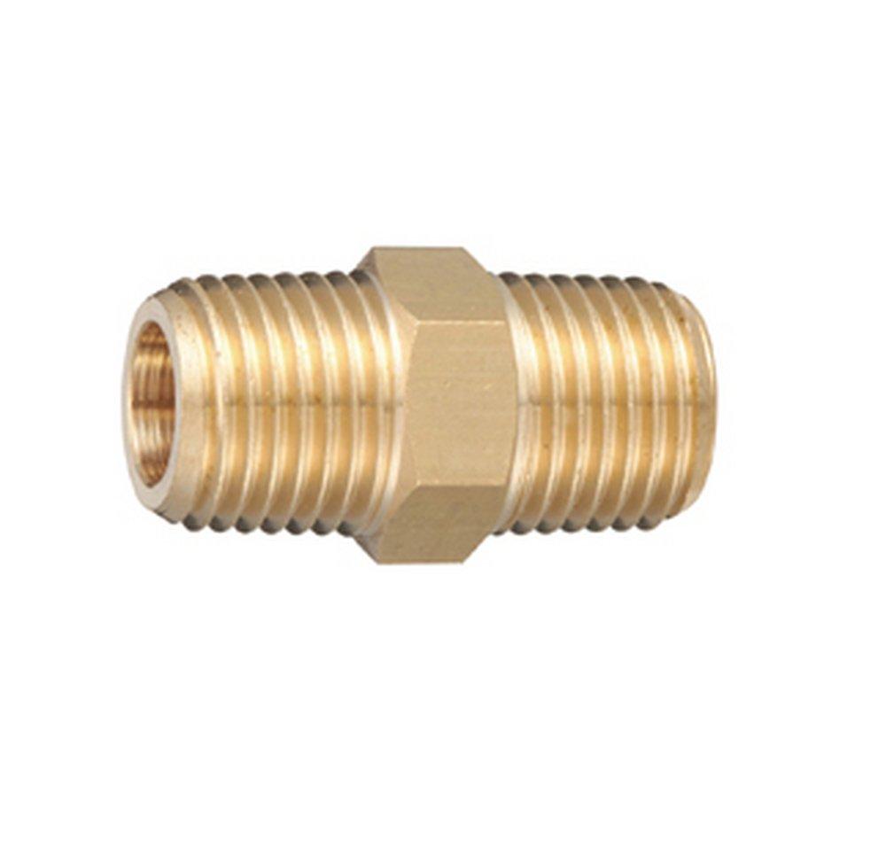 1/8 in. Threaded Standard Nipple Both Ends Zinc Yellow Dycromate Plate 