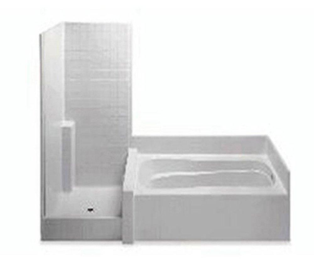 Aquatic White 114 x 43-1/4 in. Tub & Shower Unit 