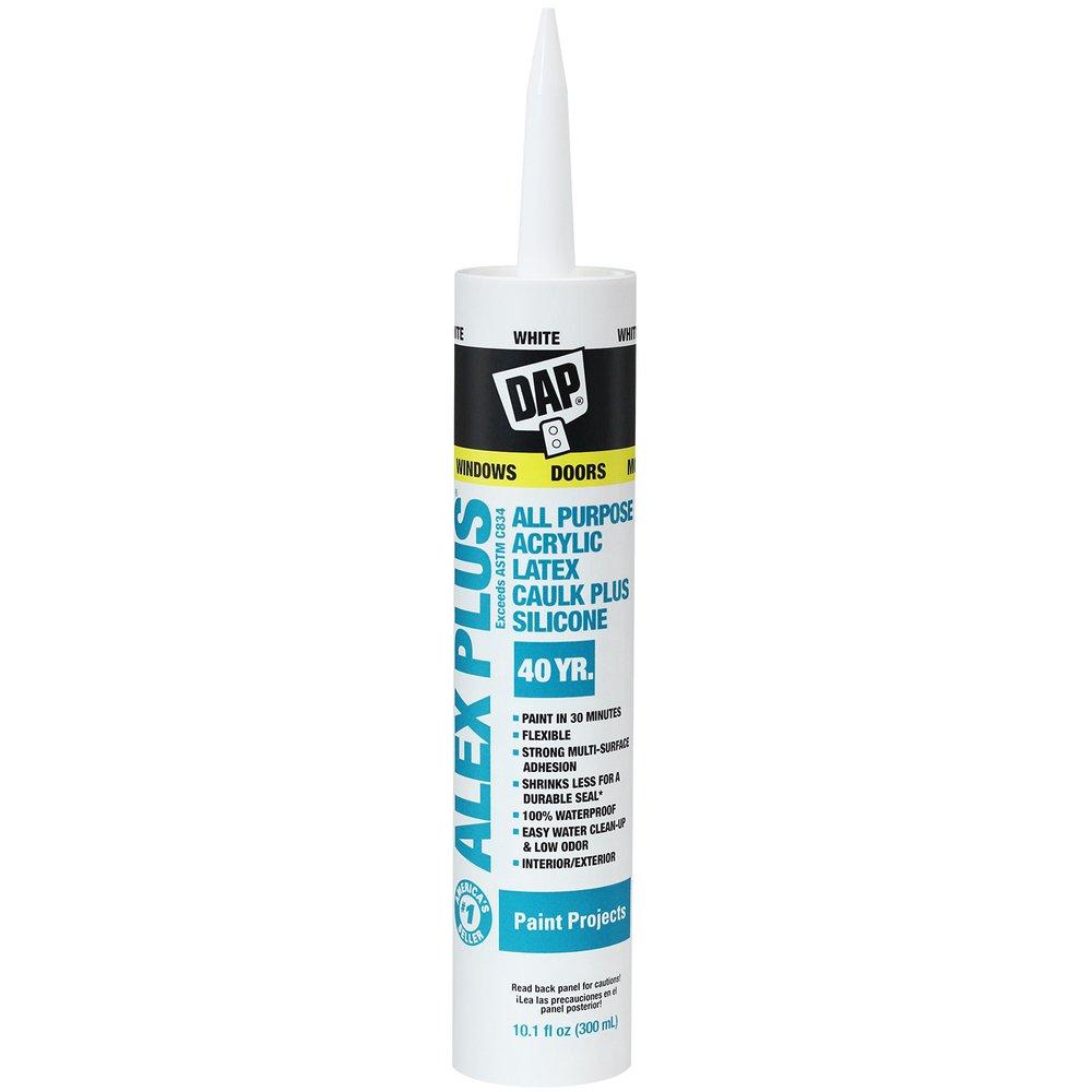 DAP White Plastic and Siliconized Acrylic Latex All Purpose Caulk in White 