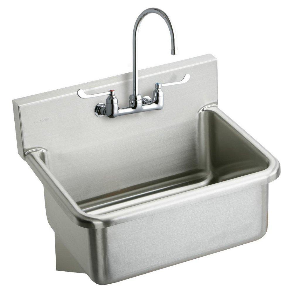 Elkay Buffed Satin 25 x 19-1/2 x 24-3/8 in. Wall Mount Healthcare Sink 