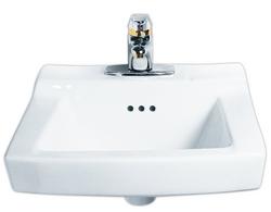 20 in. Wall Mount Rectangular Vitreous China Bathroom Sink in White