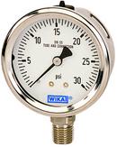 2-1/2 x 1/4 in. 200 psi Stainless Steel Lower Mount Liquid Filled Pressure Gauge in Stainless Steel