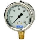 2-1/2 x 1/4 in. MPT 30 psi Aluminum Dial, Copper Alloy Movement, Plastic Pointer and Stainless Steel Pressure Gauge