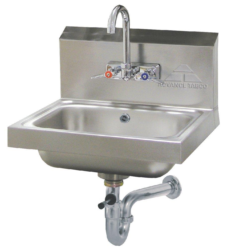 Advance Tabco Satin Wall Mount 2-Hole Hand Sink with Faucet 