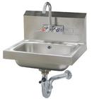 Wall Mount 2-Hole Hand Sink with Faucet in Stainless Steel