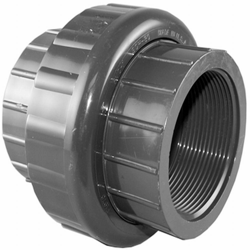 Grey PVC Schedule 80 Female Union with EPDM O-Ring 