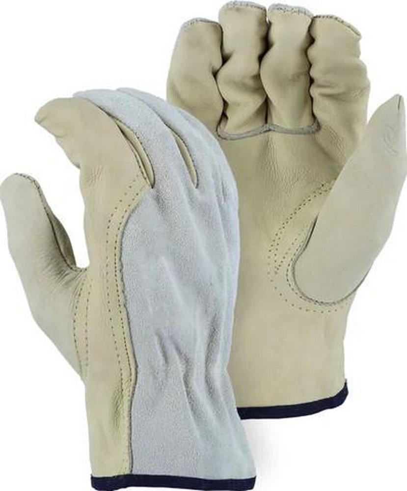 Majestic Glove Beige Cowhide Leather Driver Work Gloves 