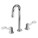 3-Hole Widespread Gooseneck Faucet with Double Lever Handle in Polished Chrome