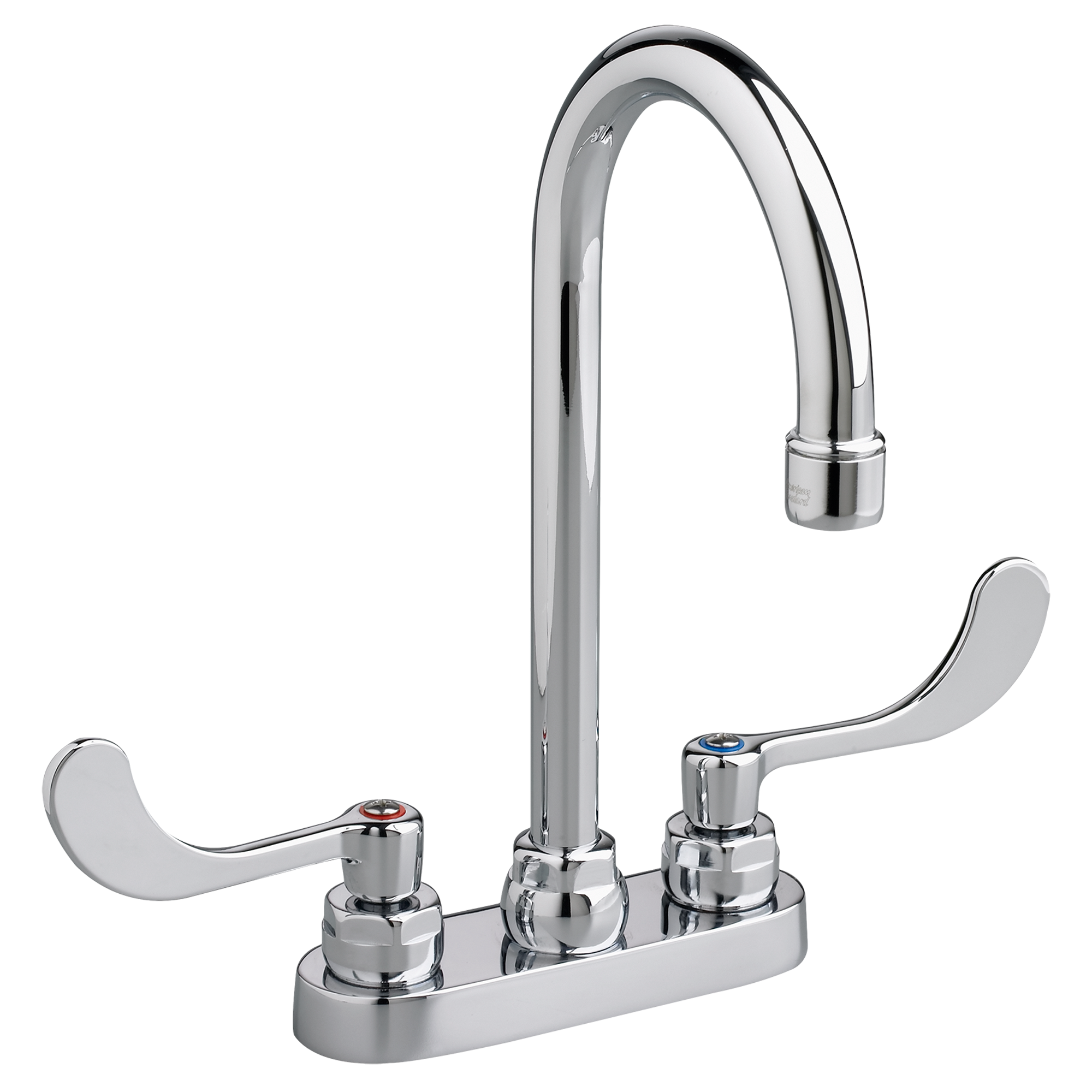 American Standard Polished Chrome Centerset Gooseneck Lavatory Faucet with Double Wristblade Handle (Less Drain) 