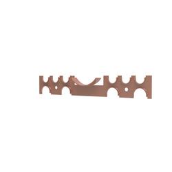 1-1/2 in. x 9-1/2 in. Copper-Bonded&trade; Steel Pipe Support Bracket with 1/2 in. and 3/4 in. Notches and 4 in. Stainless Steel Band