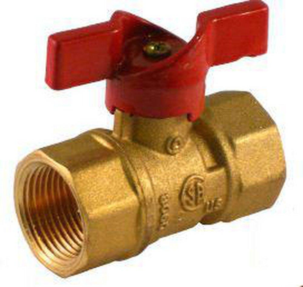 Jomar International Brass Threaded T-Handle Gas Ball Valve 