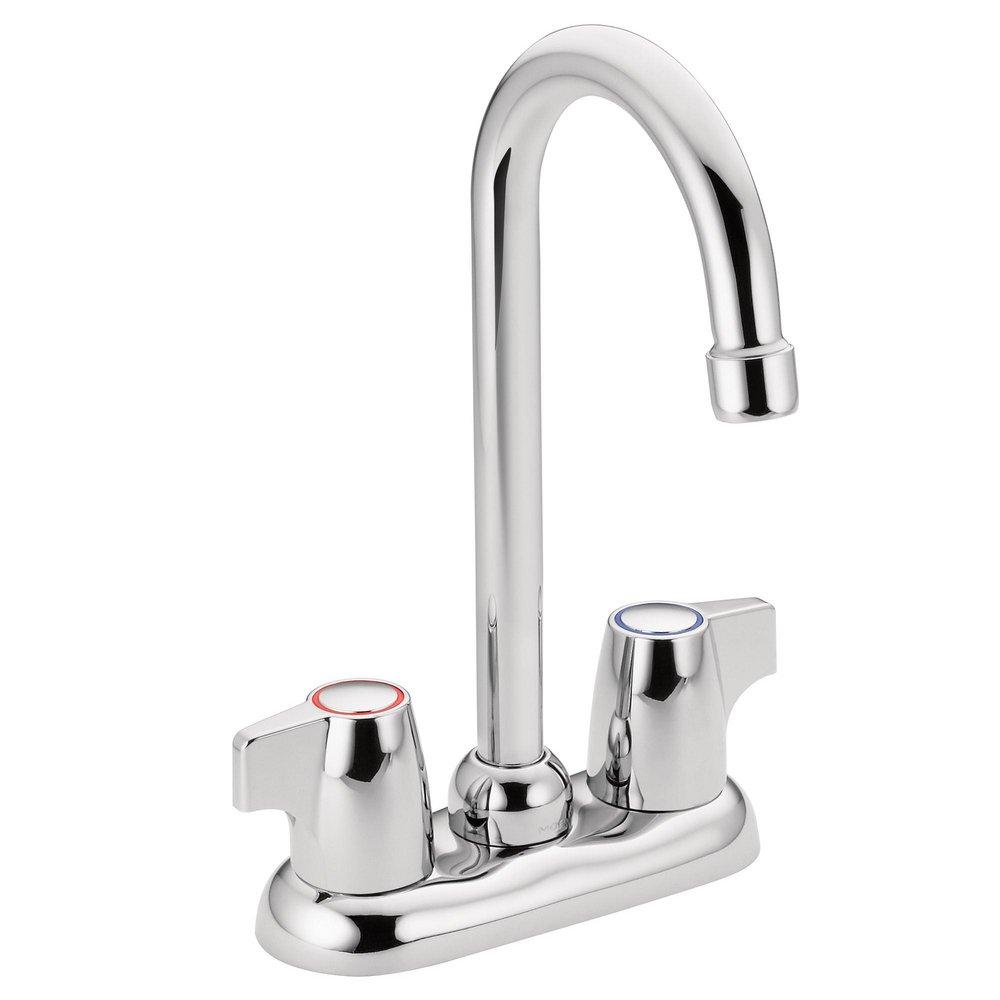 Moen Polished Chrome Two Lever Handle Bar Faucet 