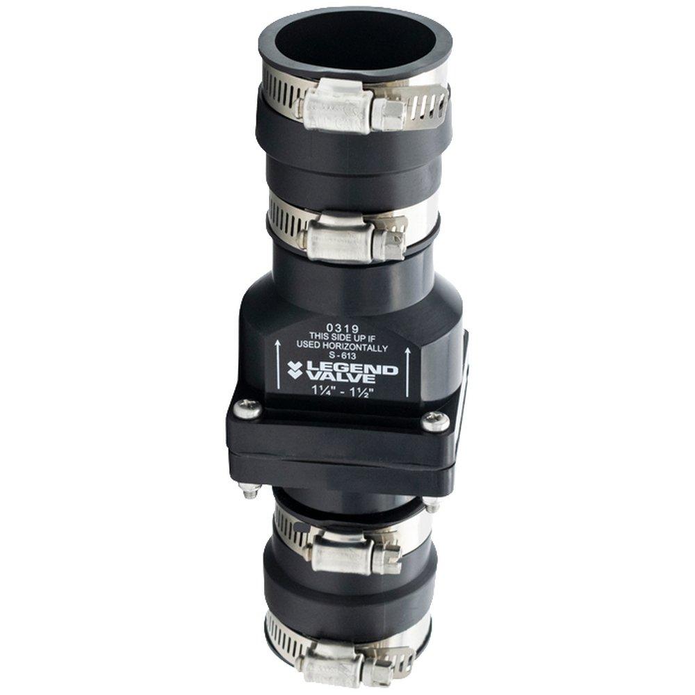 Legend Valve & Fitting 1-1/4 - 1-1/2 in. Plastic Swing Check Valve with Clamp 